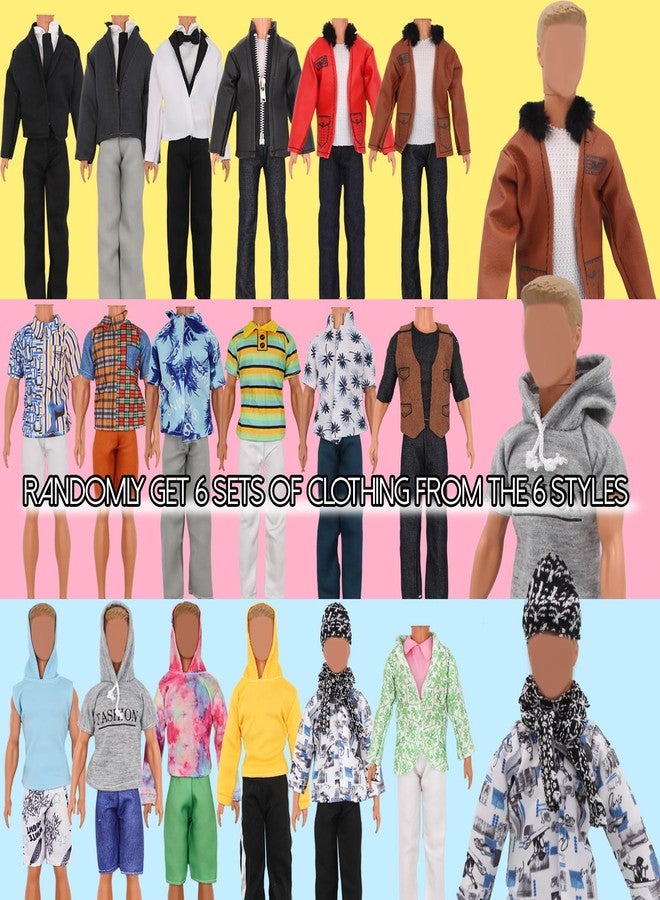 ZTWEDEN 12 Inch Boy Doll Clothes with Leather Jackets Suit Shirts Sweatshirts Shorts Pants T-Shirts for Girls and Boys Xmas Gift (Randomly 6 Sets, 12 Pieces ) - Image 2